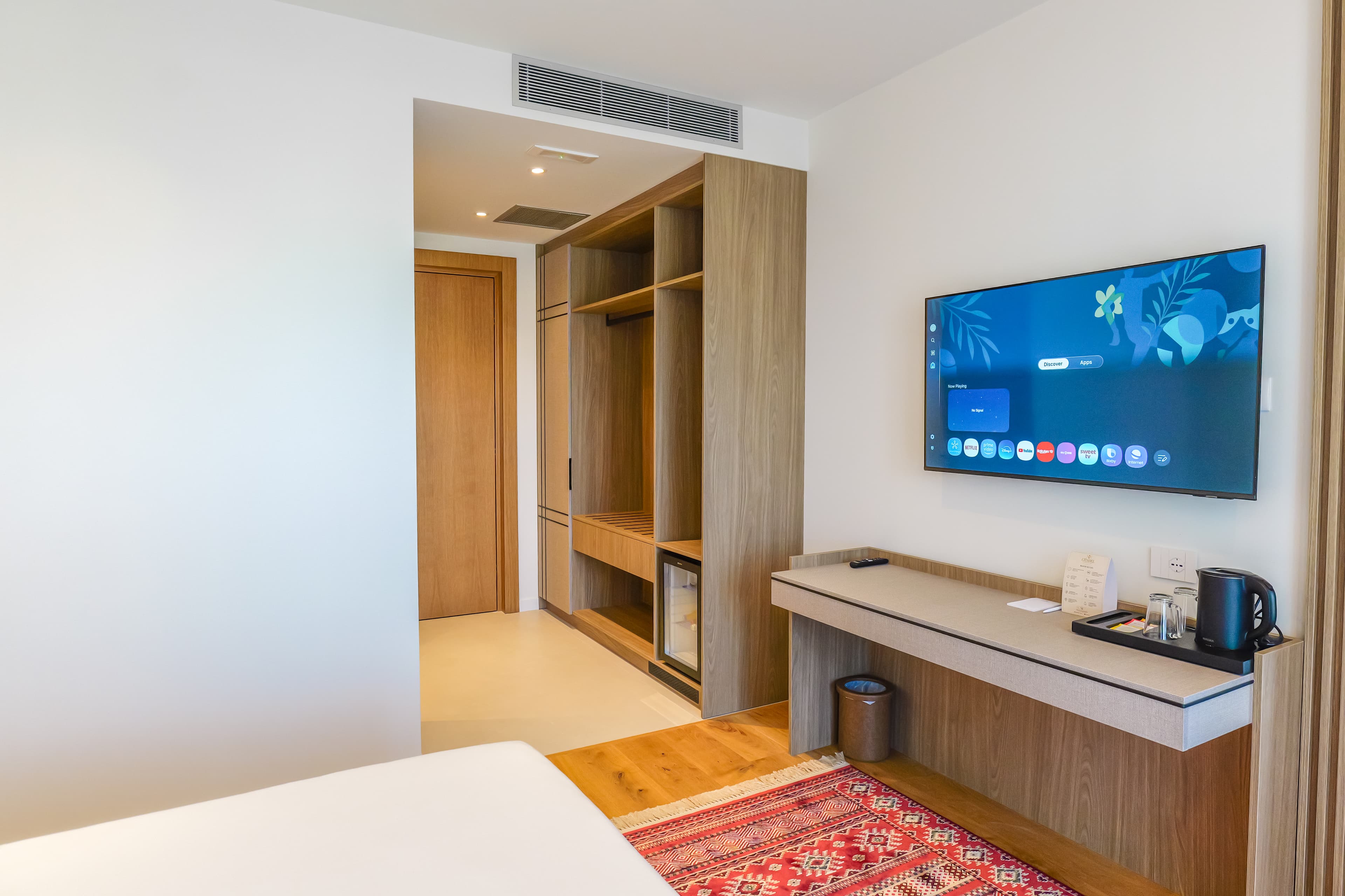 Premium bedding and room service